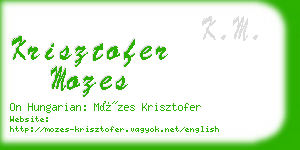 krisztofer mozes business card